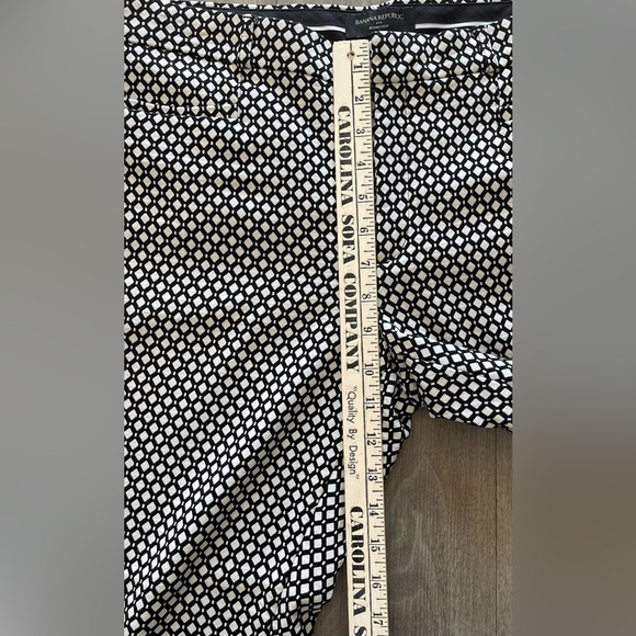 Banana Republic Sloan Crop Black White Pattern Casual Dress Pants Women’s 12 - Picture 11 of 12